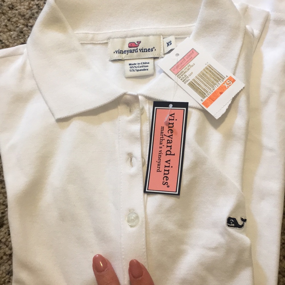 NWT XS vineyard vines white cap women’s polo